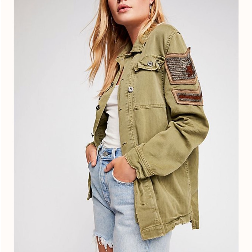 Free People army jacket, size XS, fits oversized